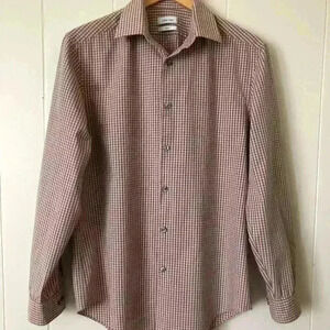 Calvin Klein Men's Long Sleeve Plaid Dress Shirt Size 32/33